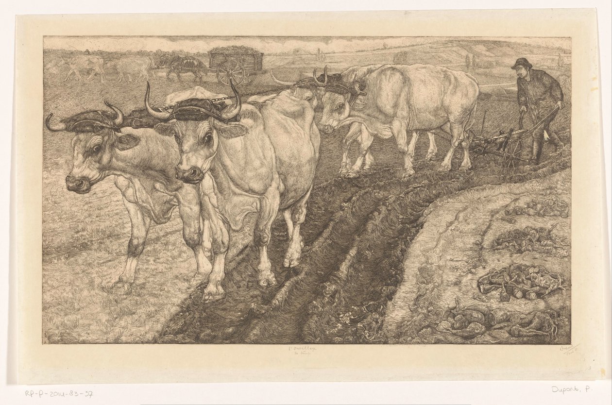 Les Boeufs door Pieter Dupont (signed by artist)