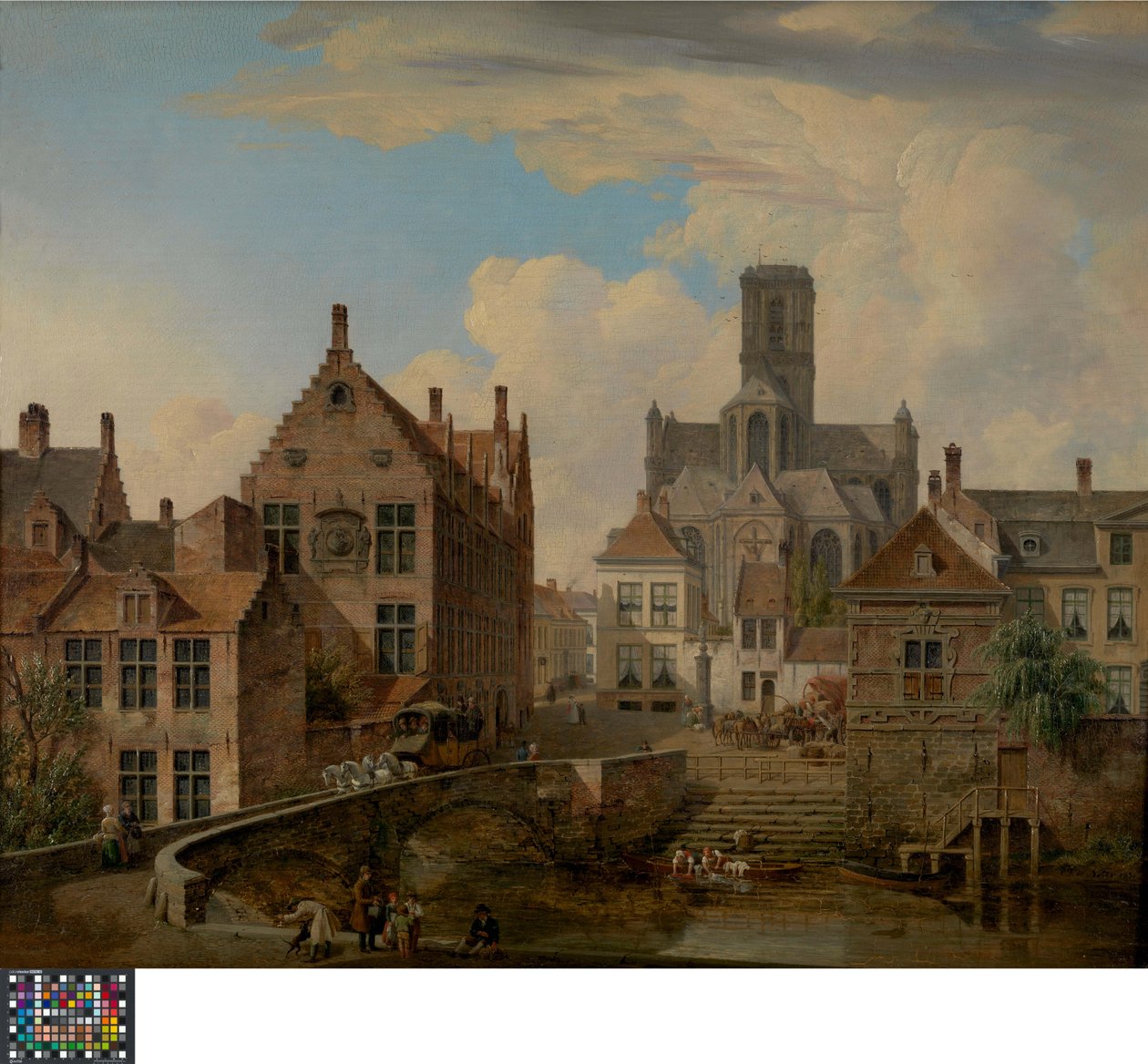 Sint-Baafskathedraal en het Reepkanaal in Gent door Pieter Frans De Noter