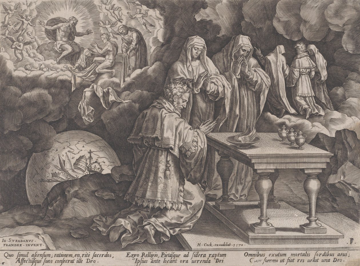 Ouderdom en dood, uit De loop van het menselijk leven, 1570 door Pieter Furnius