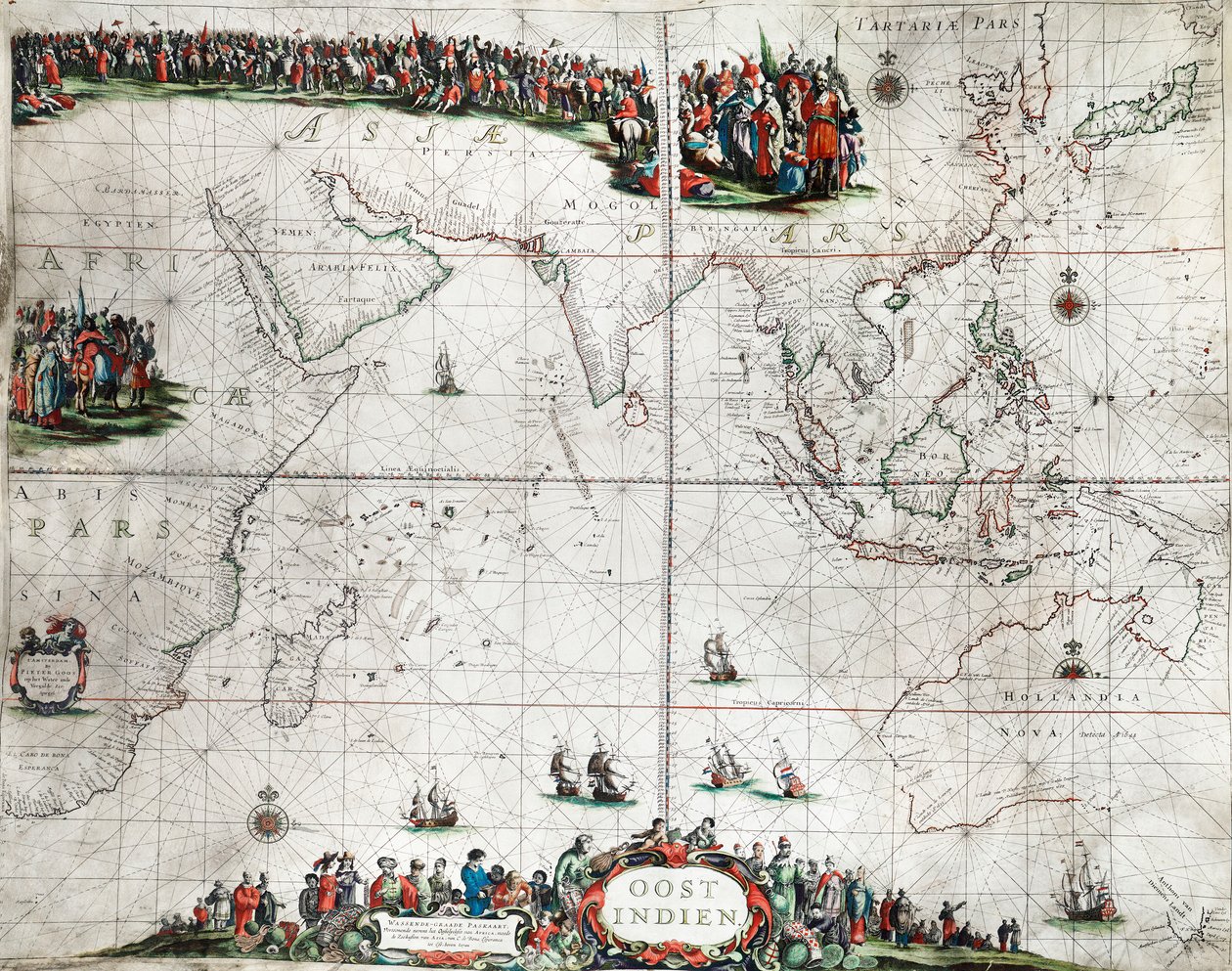 Kaart van de Oost-Indië, ca.1666 door Pieter Goos