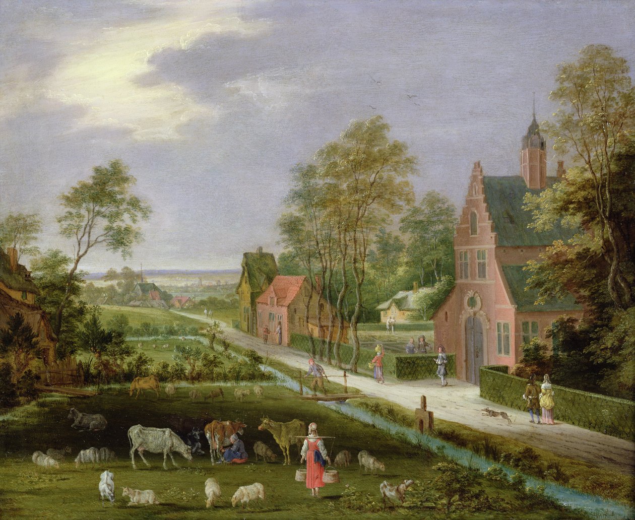 Dorpstafereel door Peeter Gijsels