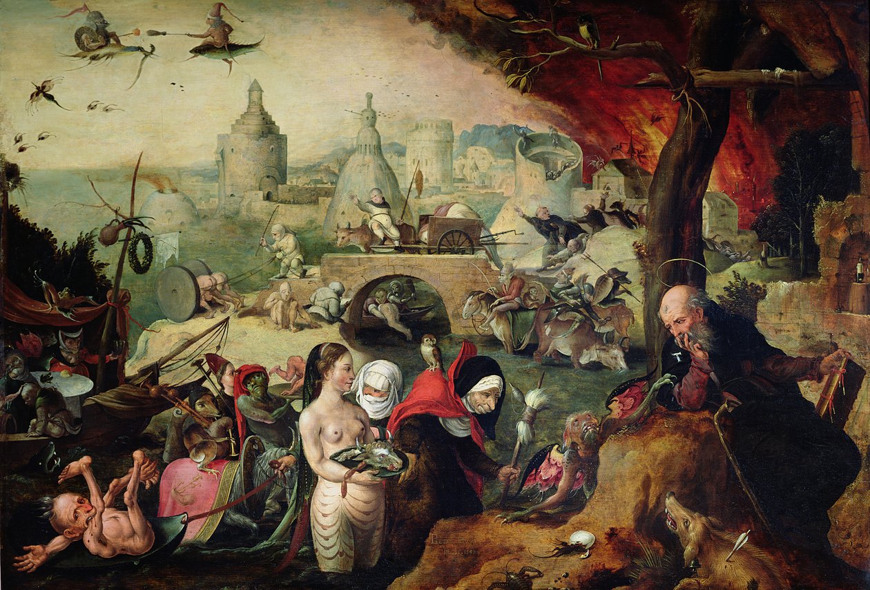 De Verleiding van St. Antonius, 1547 door Pieter Huys