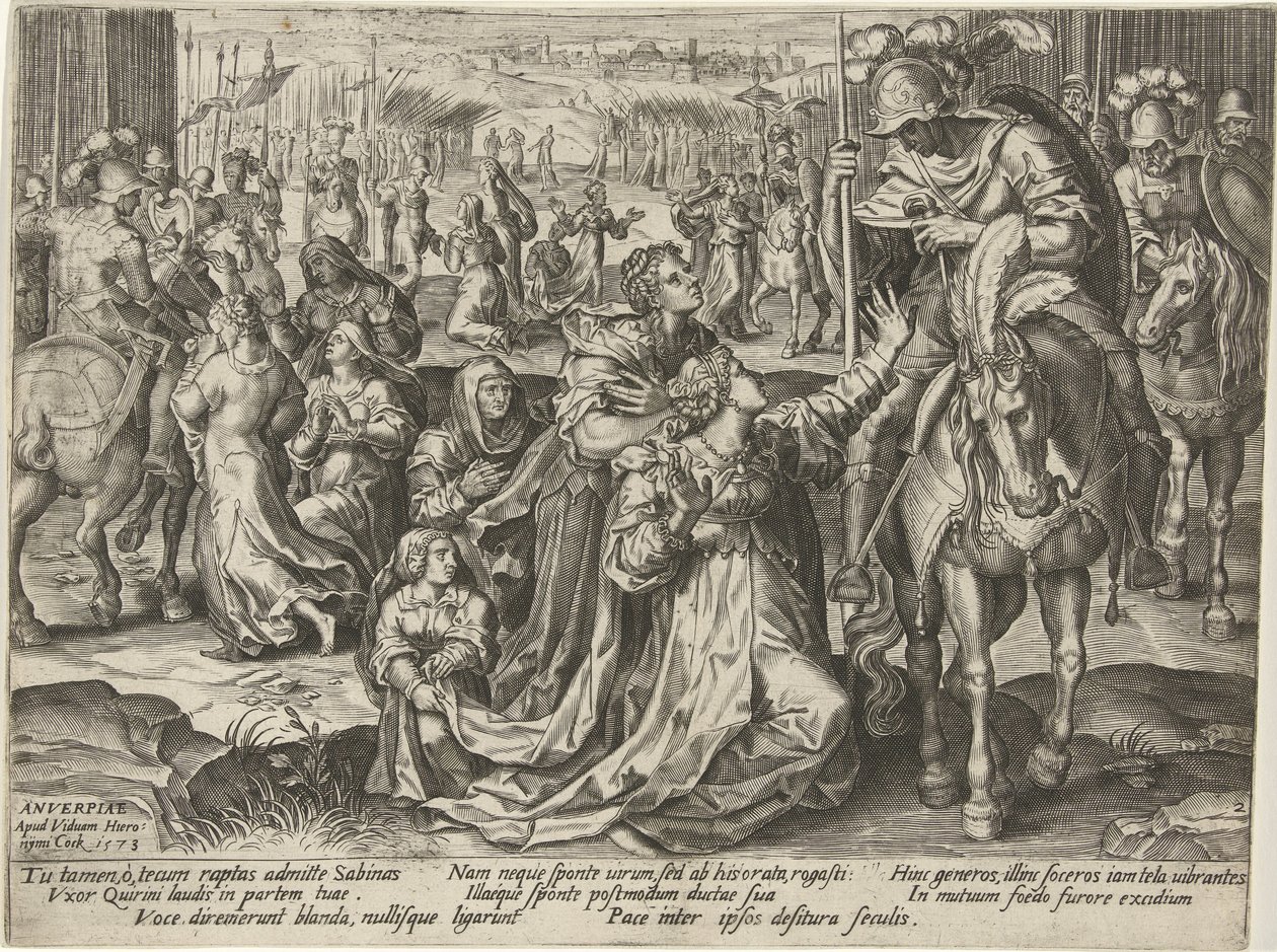Verzoening tussen de Sabijnen en de Romeinen door Pieter Jalhea Furnius