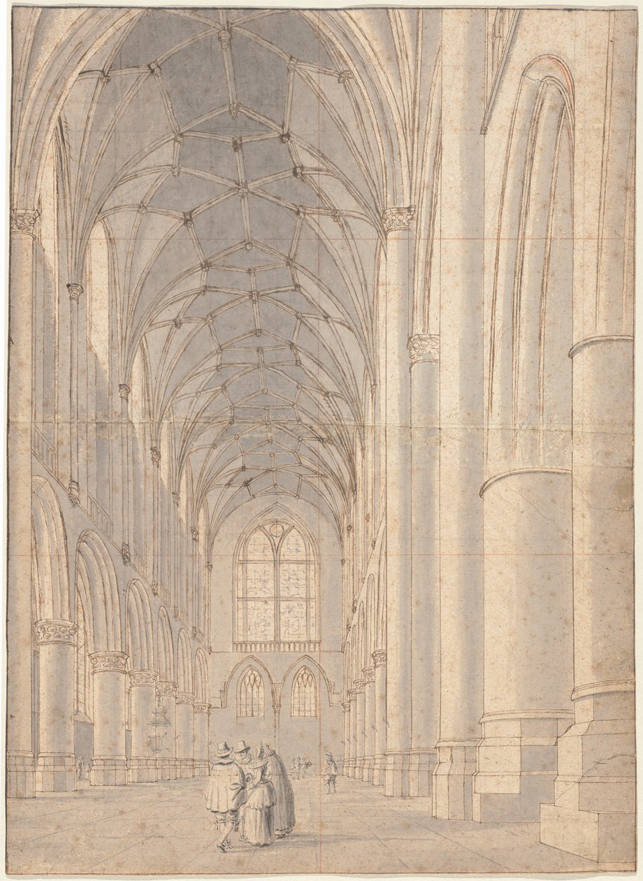 Interieur van de Sint-Bavokerk, Haarlem door Pieter Jansz Saenredam