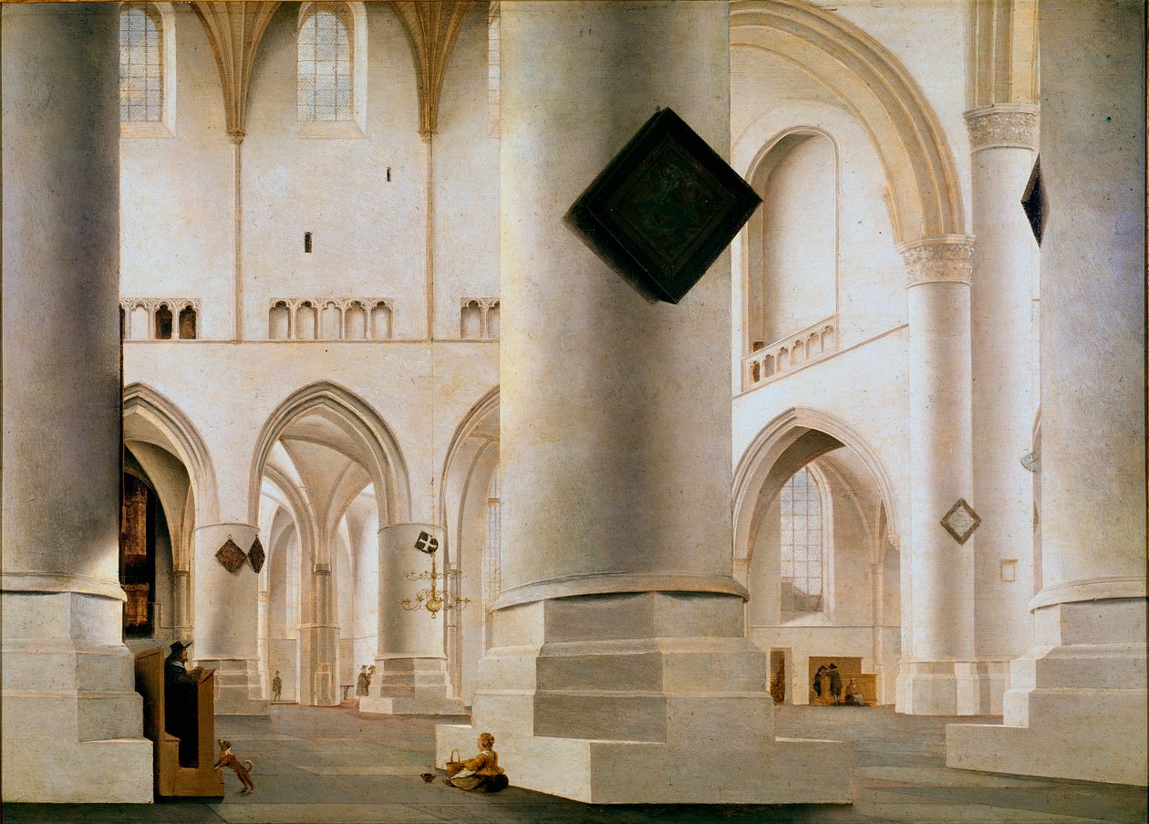 Interieur van de Grote Kerk van Haarlem door Pieter Jansz Saenredam