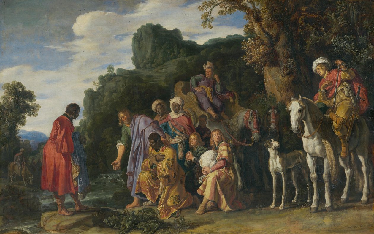 De doop van de Ethiopische kamerheer door Pieter Lastman