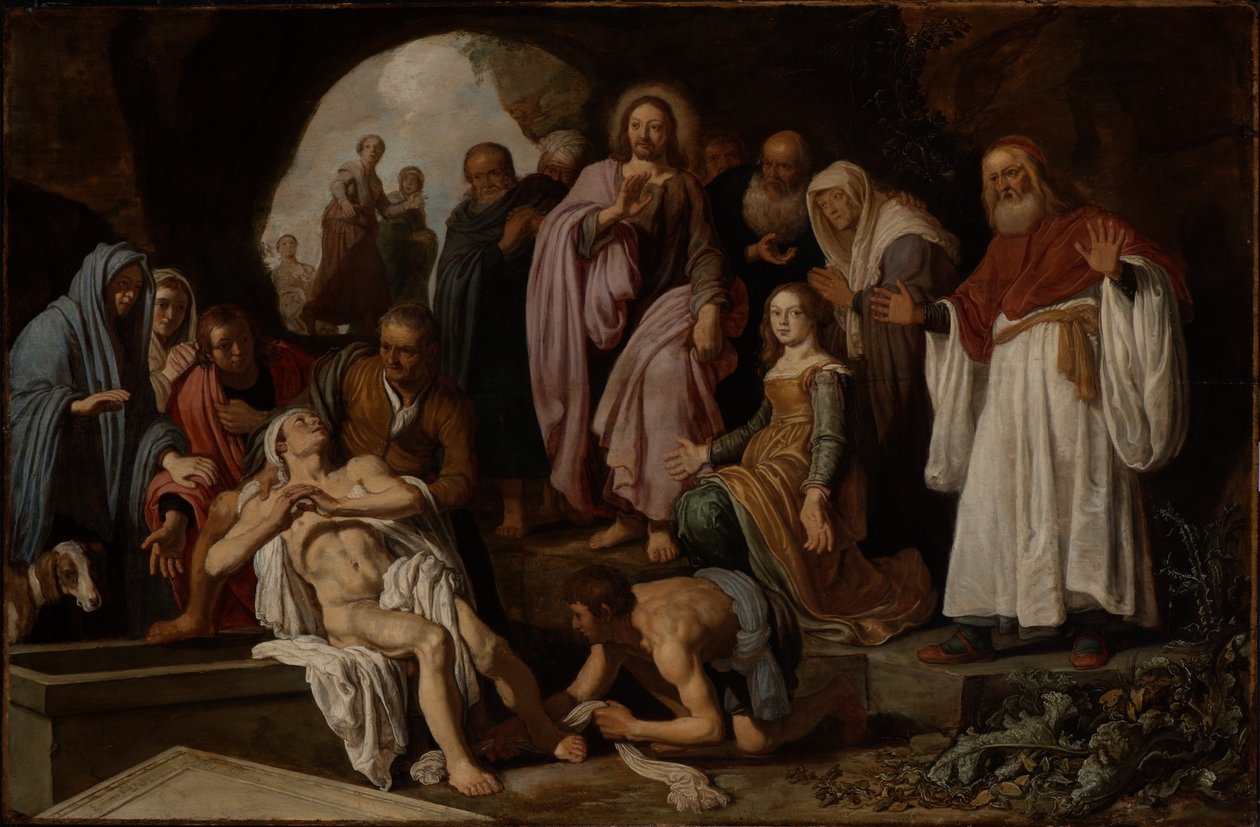 De opwekking van Lazarus door Pieter Lastman