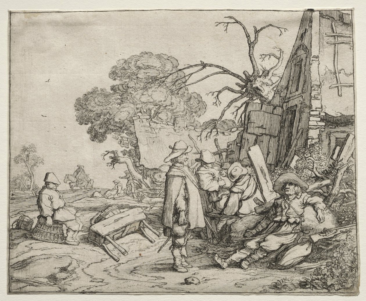 Landschap met soldaten, 1626 door Pieter Molyn