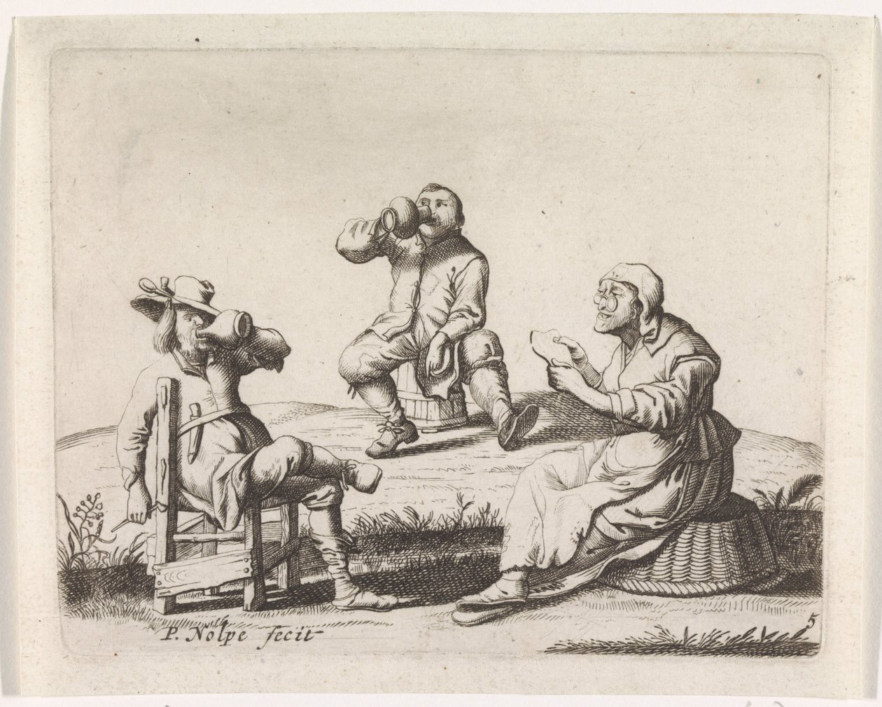 Drie boeren door Pieter Nolpe