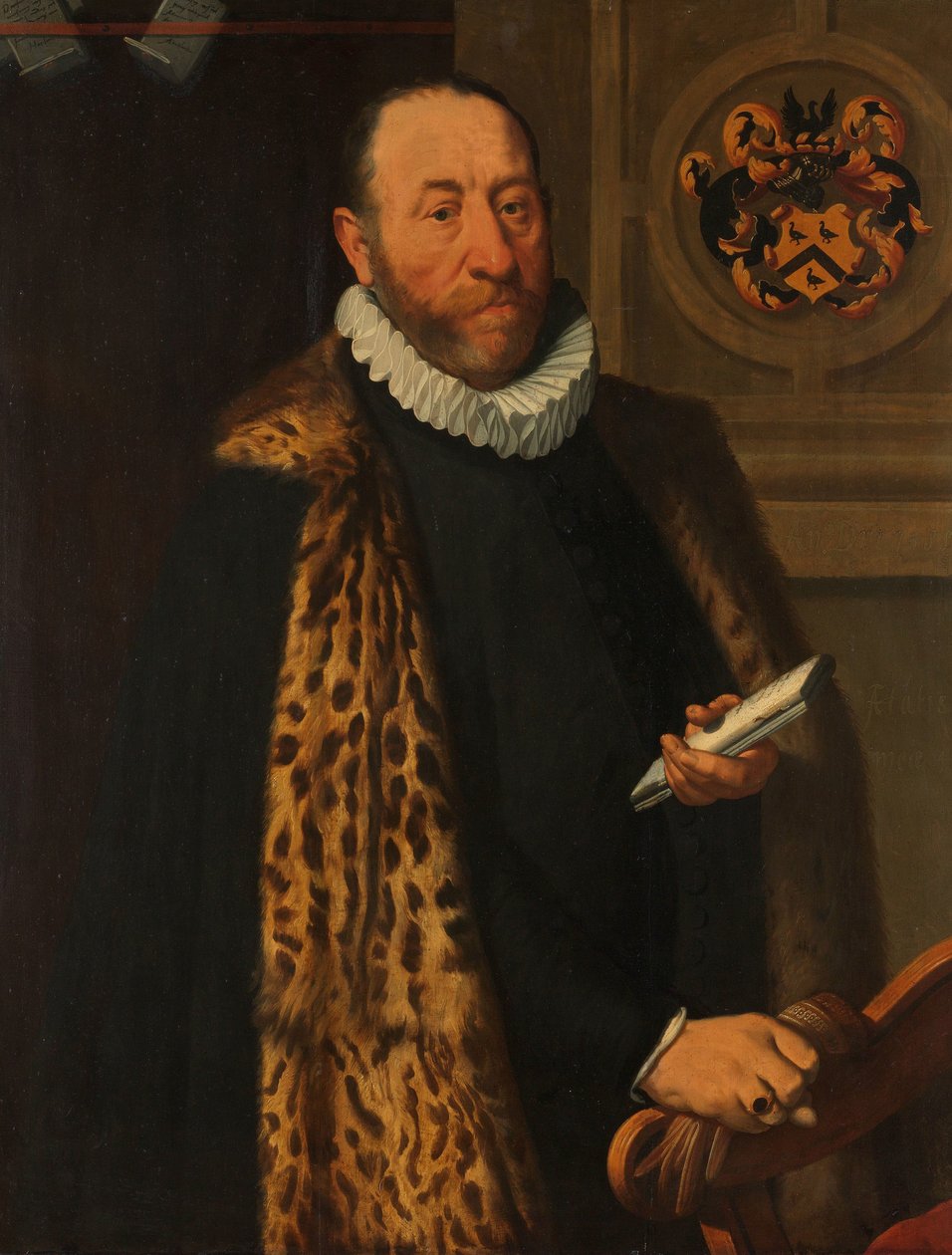 Portret van Mattheus Augustijnsz Steyn, raadslid in het College van de Admiraliteit van het Noorderkwartier in Dokkum door Pieter Pietersz. (I)