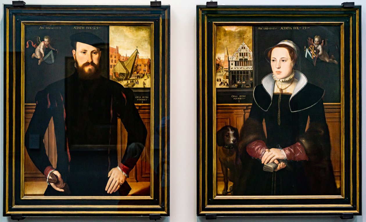Portretten van Jan van Eyewerve en Jaquemyne Buuck door Pieter Pourbus