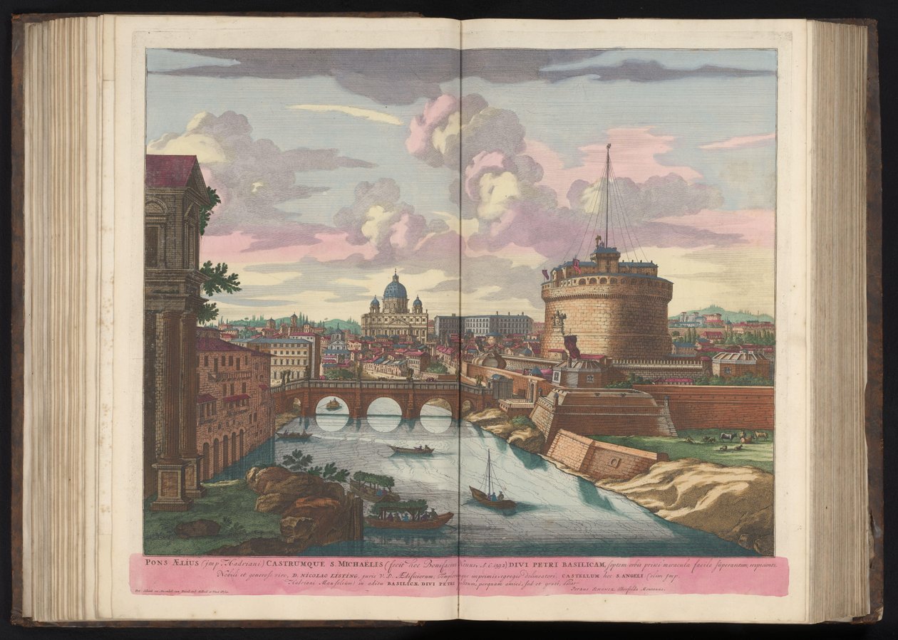 Engelenburcht, Sint-Pietersbasiliek en de rivier de Tiber door Pieter Schenk (I)