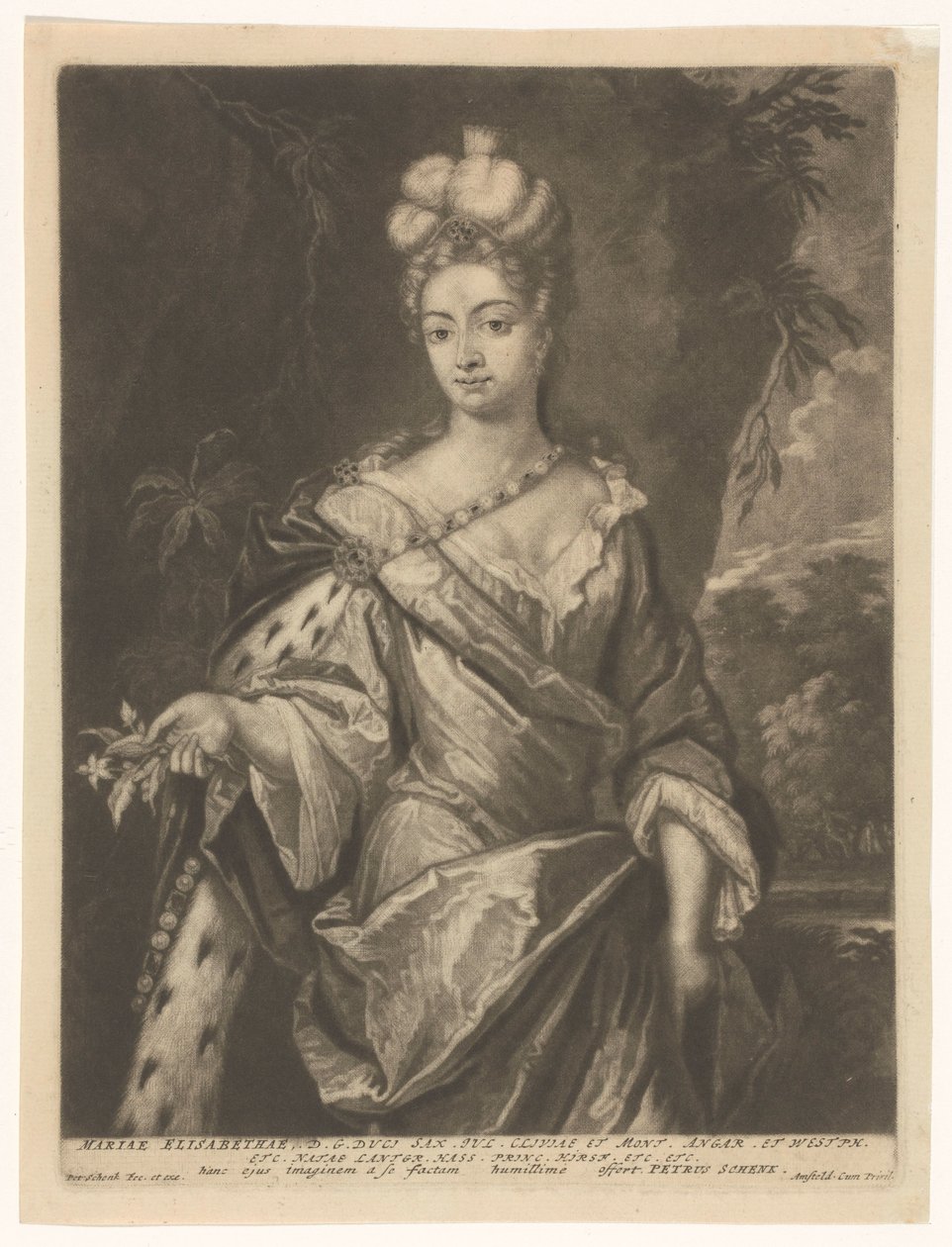 Portret van Maria Elisabeth von Hessen-Darmstadt door Pieter Schenk (I)