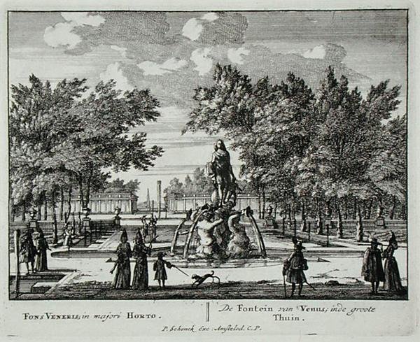 De fontein van Venus in een grote tuin, uit 