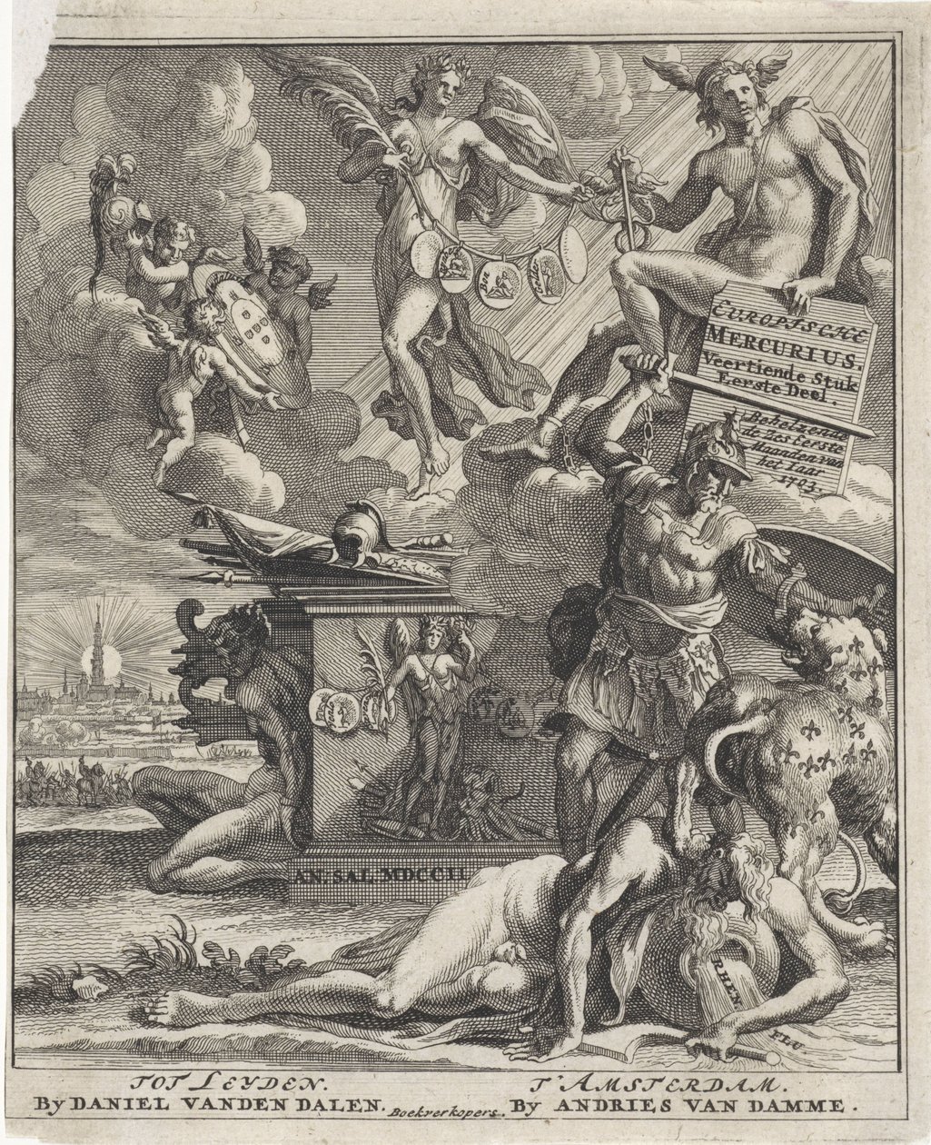 Titelpagina voor: Europische Mercurius, 14de stuk, 1ste deel, 1703 door Pieter Sluyter
