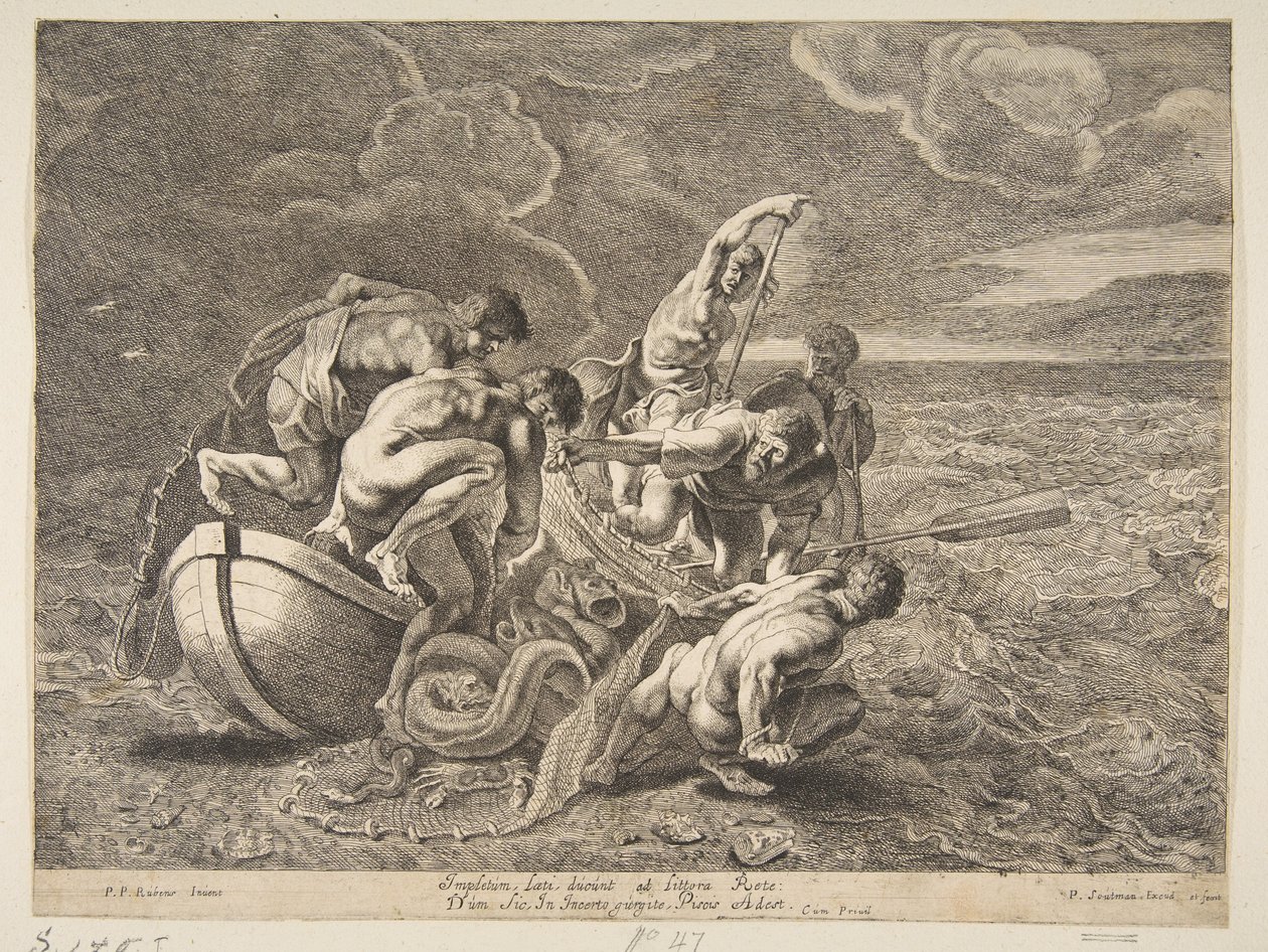 Wonderbaarlijke visvangst, 1595-1657 door Pieter Soutman