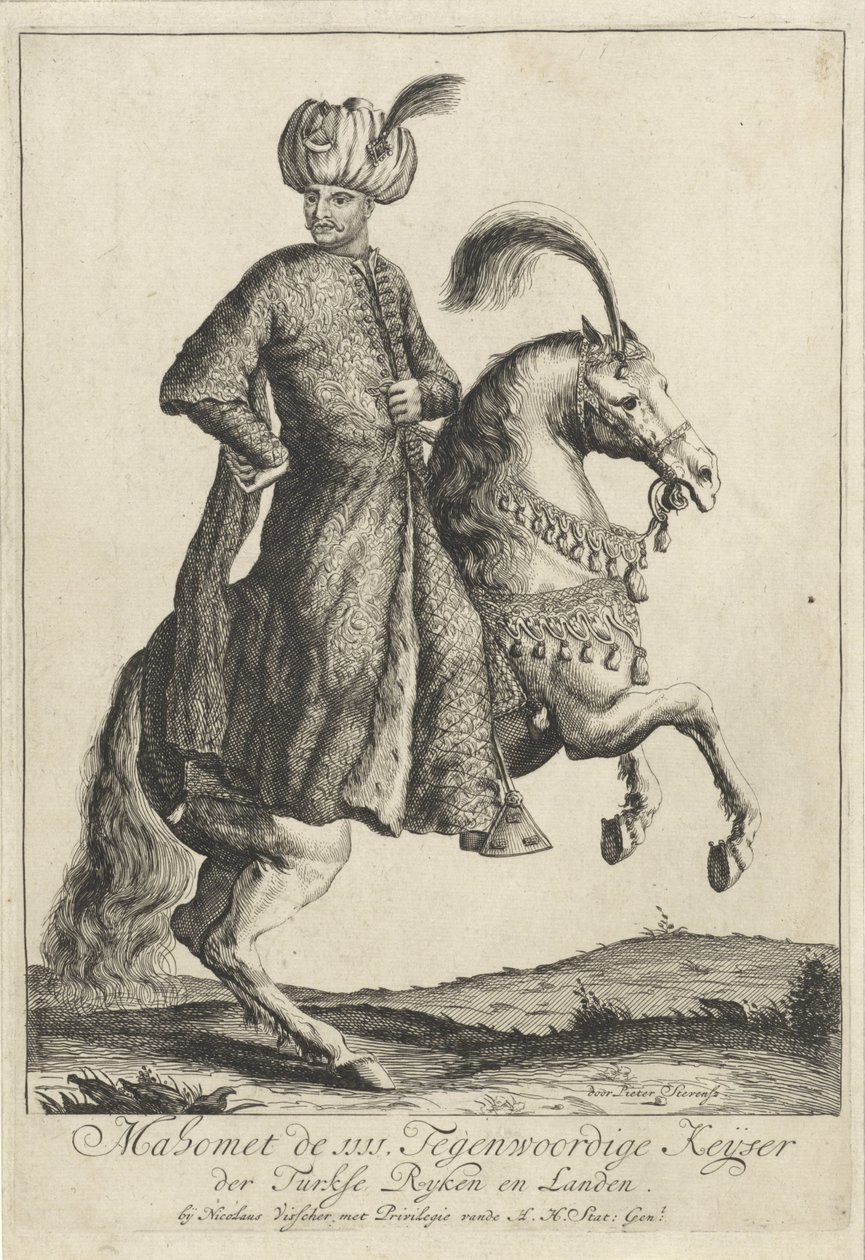 Ruiterportret van Mehmet IV, sultan van het Ottomaanse Rijk door Pieter Stevens (vermeld in 1689)