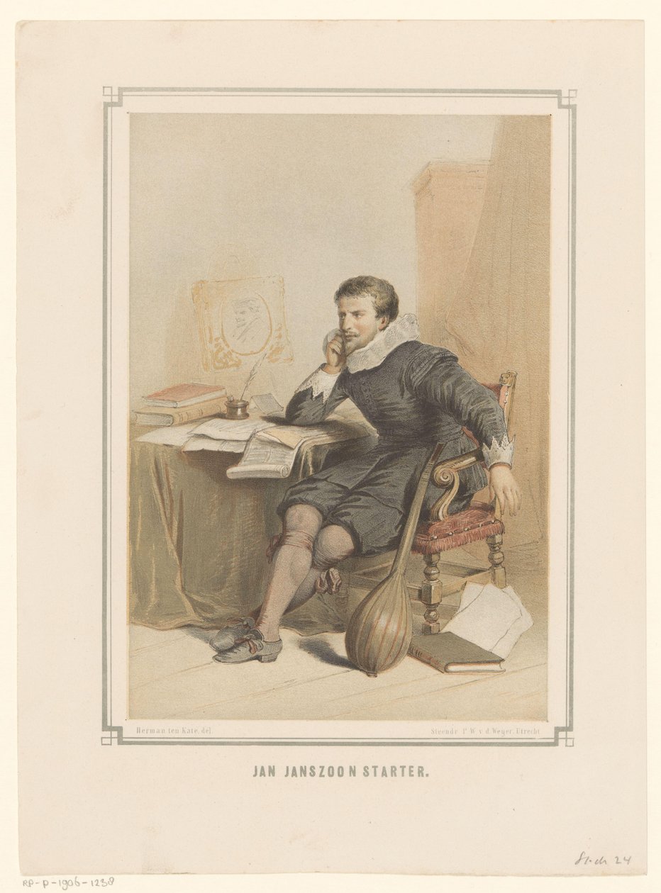 Jan Janszoon Starter aan zijn schrijftafel door Pieter Wilhelmus van de Weijer