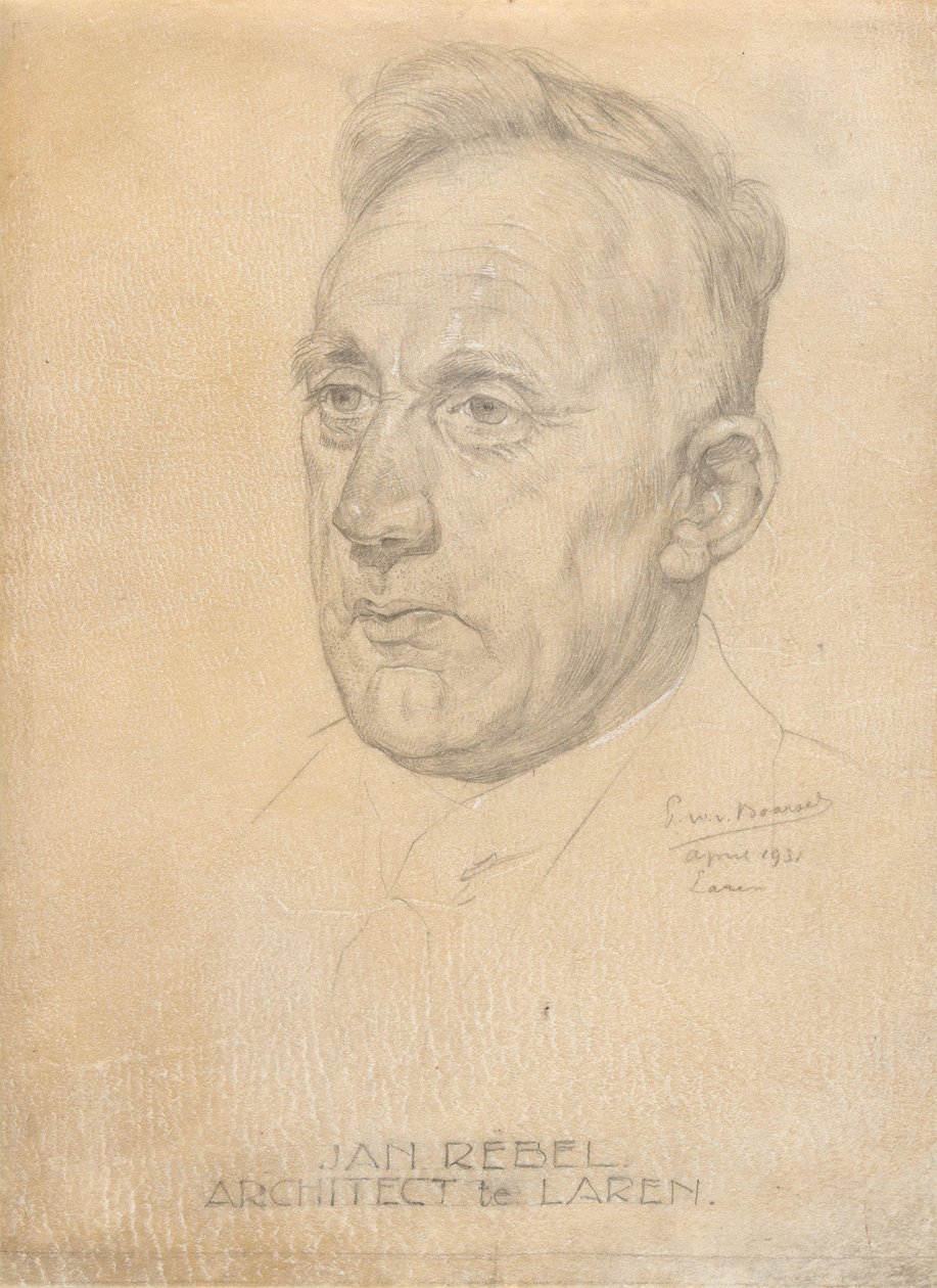 Portret van de architect Jan Rebel door Pieter Willem van Baarsel