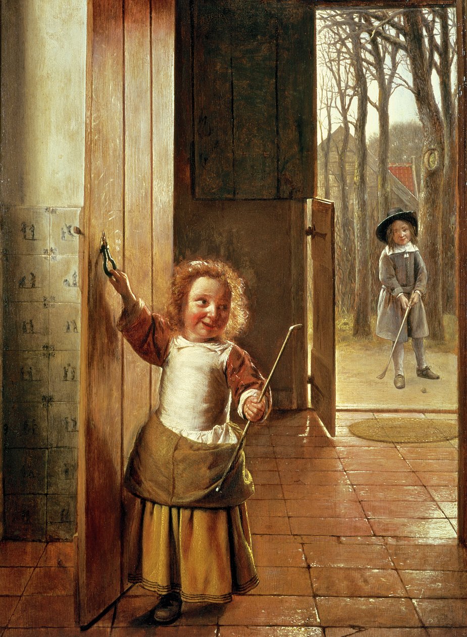 Kinderen in een Deur met 