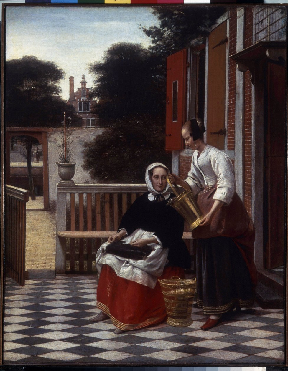 Meesteres en haar dienstmeid door Pieter de Hooch