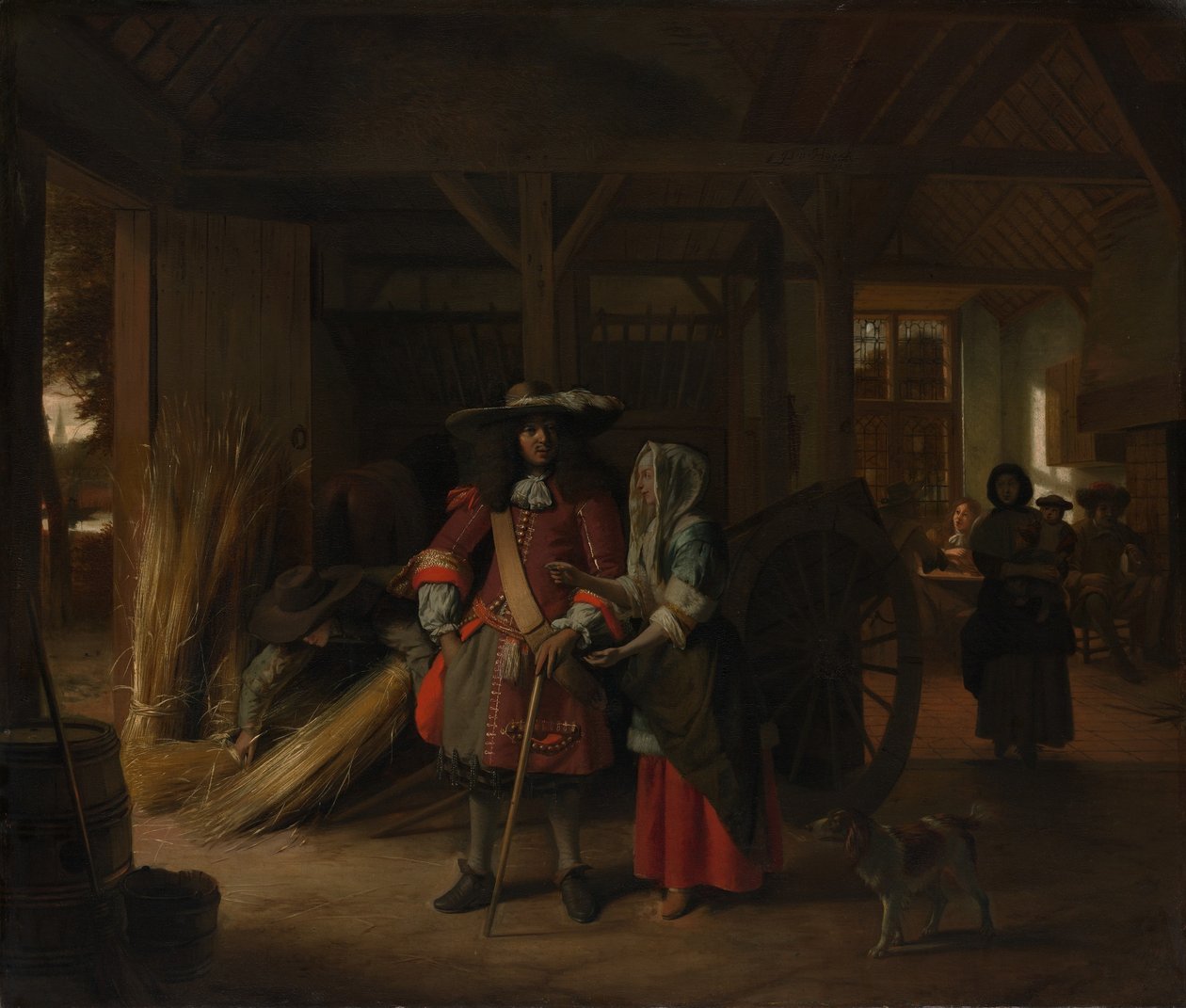 De gastvrouw betalen door Pieter de Hooch