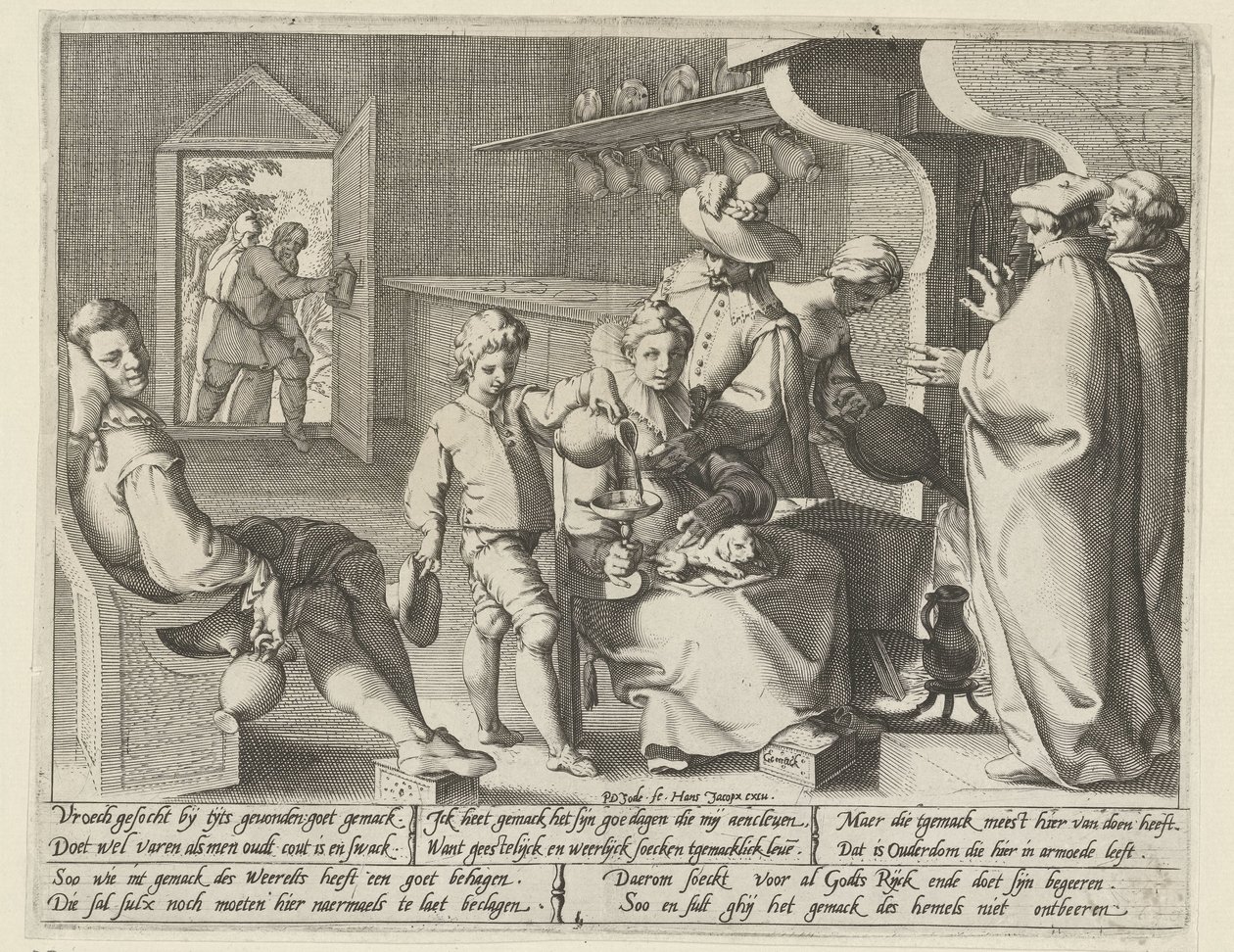 Allegorie op de gemakzucht door Pieter de Jode (I)