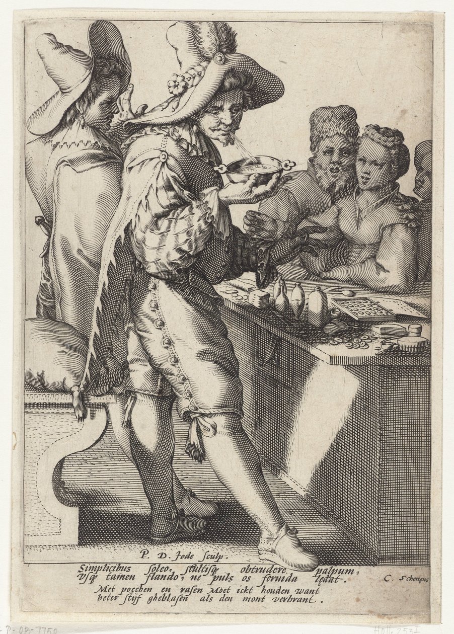 Beter hard geblazen dan de mond verbrand door Pieter de Jode (I)
