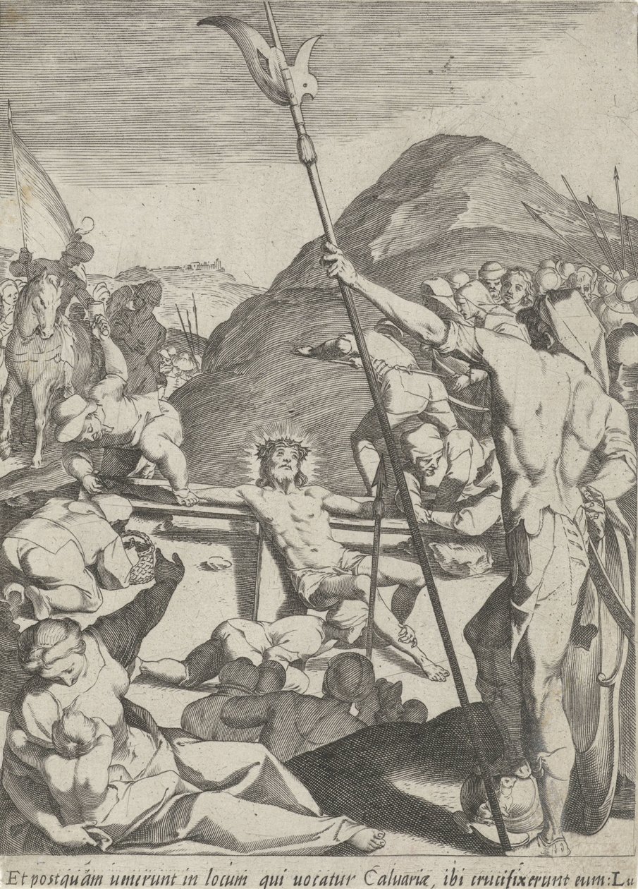 Christus wordt aan het kruis genageld door Pieter de Jode (I)