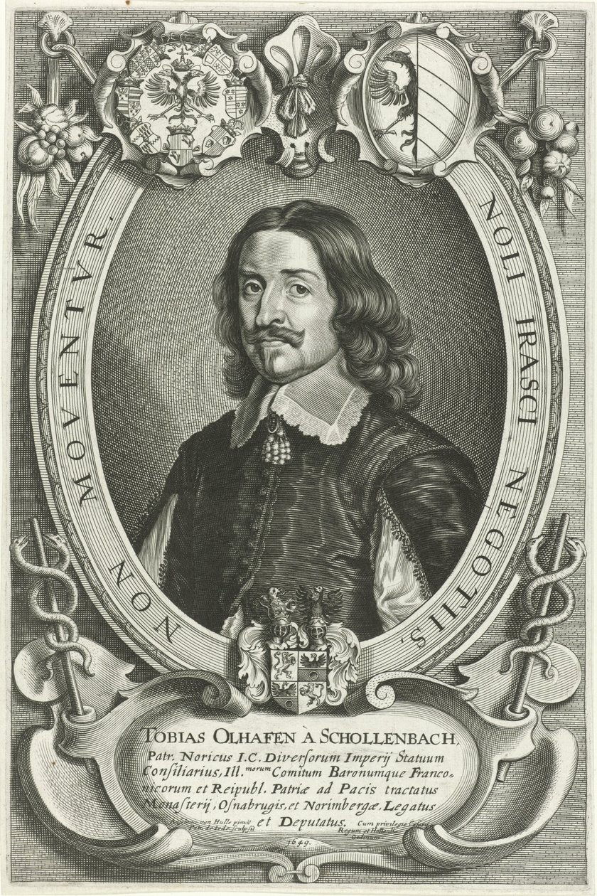 Portret van Tobias Oelhafen van Schöllenbach door Pieter de Jode (II)