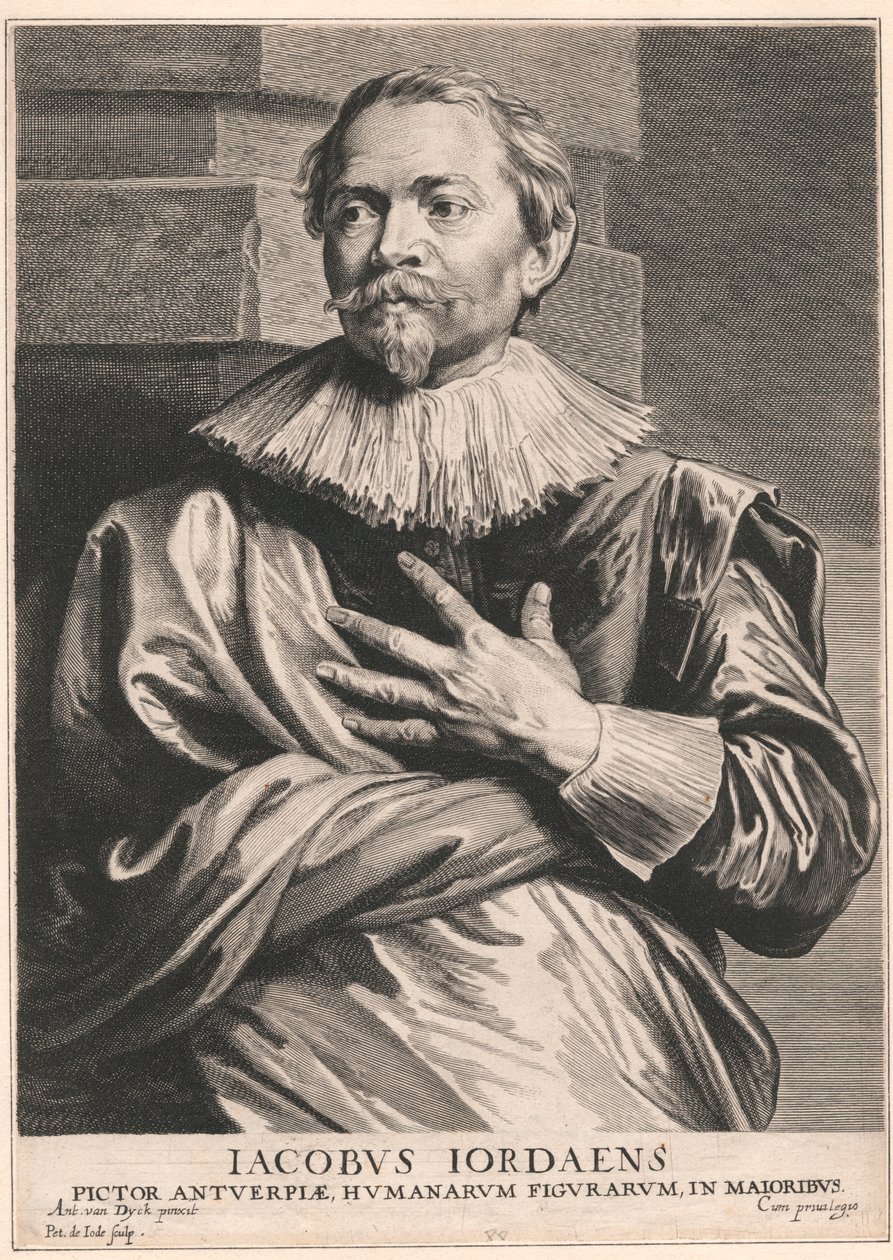 Jacobus Jordaens, Pictor Antuerpiæ, Humanarum Figurarum, in Majoribus door Pieter de Jode