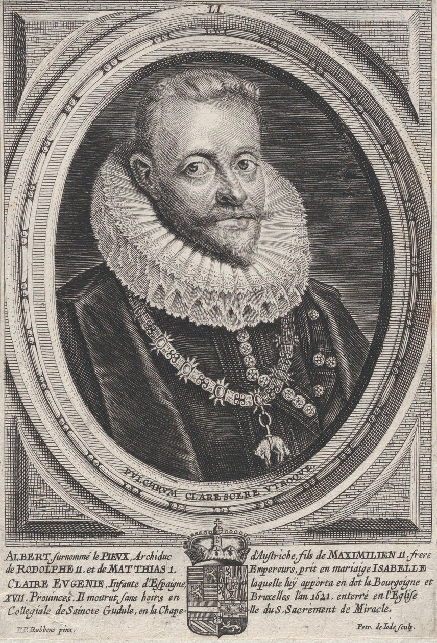 Portret van Albert VII, aartshertog van Oostenrijk, ca. 1650 door Pieter de Jode II