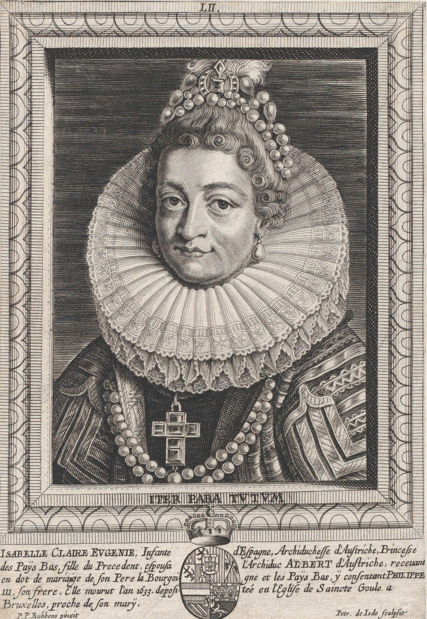 Portret van Isabella Clara Eugenia, Infanta van Spanje, ca. 1650 door Pieter de Jode II