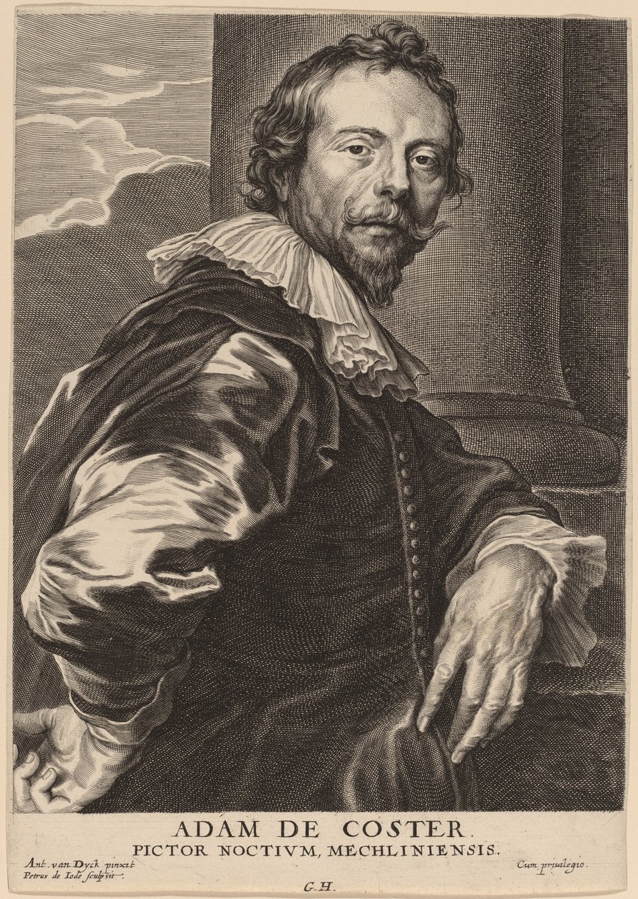 Adam de Coster door Pieter de Jode II after Sir Anthony van Dyck