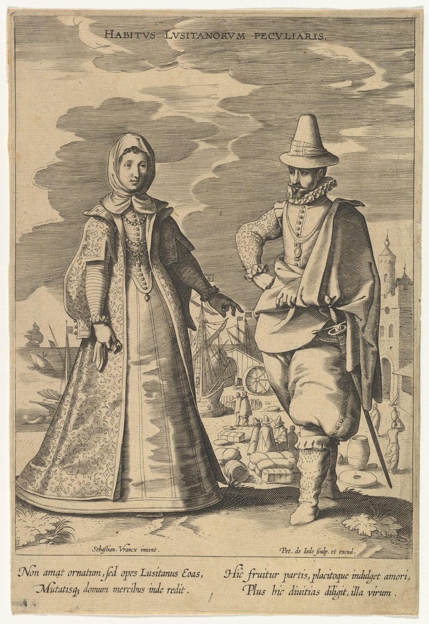 Habitus Lusitanorum Peculiaris, uit Mode van verschillende naties door Pieter de Jode I