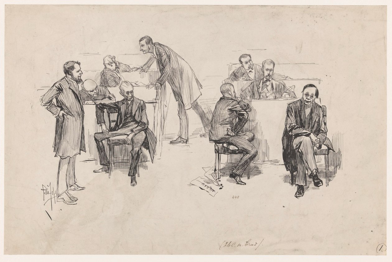 De Tweede Kamer tijdens het debat over de grondwetsherziening in 1887 door Pieter de Josselin