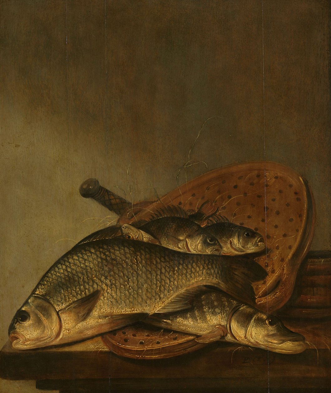 Stilleven met vissen door Pieter de Putter