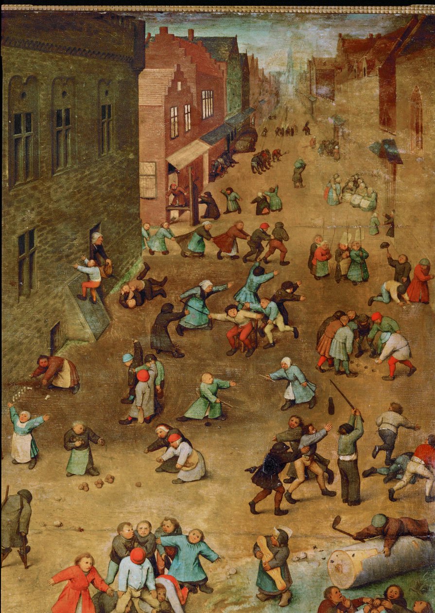 Kinderspelen (schilderij op eikenhout) door Pieter the Elder Bruegel