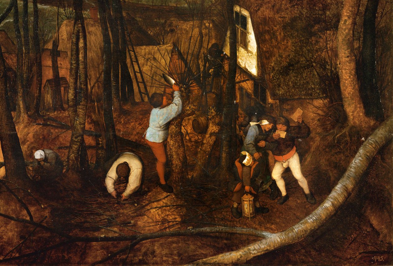 De donkere dag ... (olieverf op eikenhout) door Pieter the Elder Bruegel