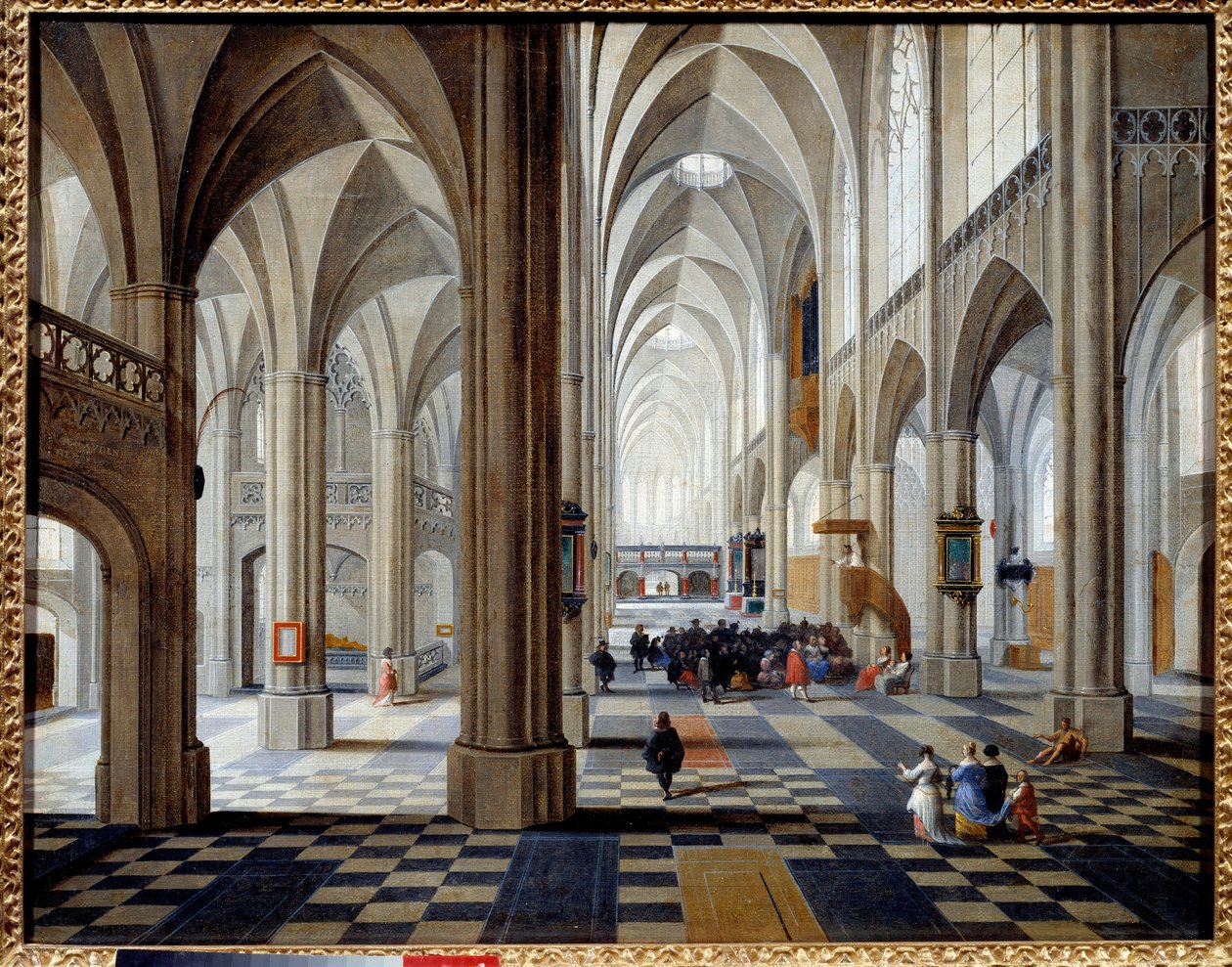 Interieur van de kathedraal van Antwerpen door Pieter the Elder Neefs