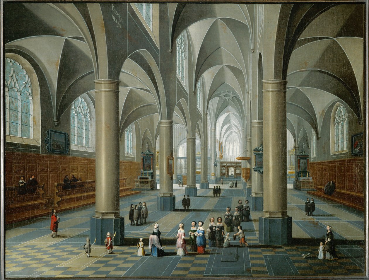 Interieur van een kerk (olieverf op doek) door Pieter the Elder Neefs
