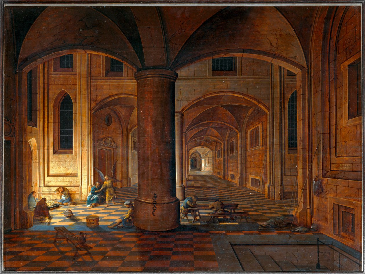 Sint Petrus uit de gevangenis bevrijd door een engel ... door Pieter the Elder Neefs