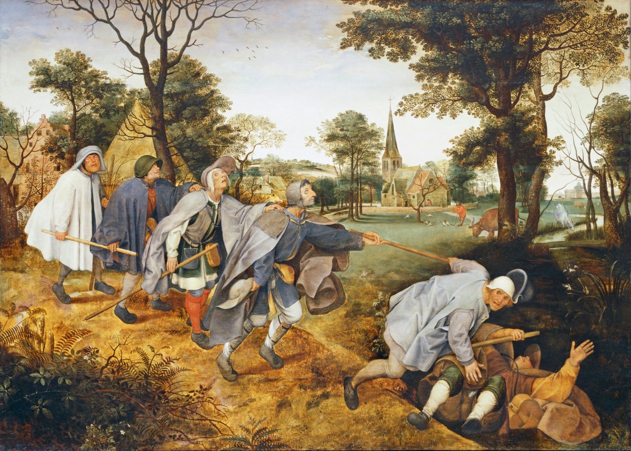 De gelijkenis van de blinde ... door Pieter the Younger Brueghel