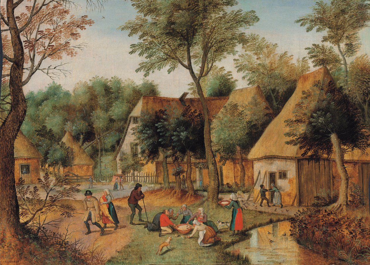 Maaltijd op het platteland door Pieter Brueghel the Younger