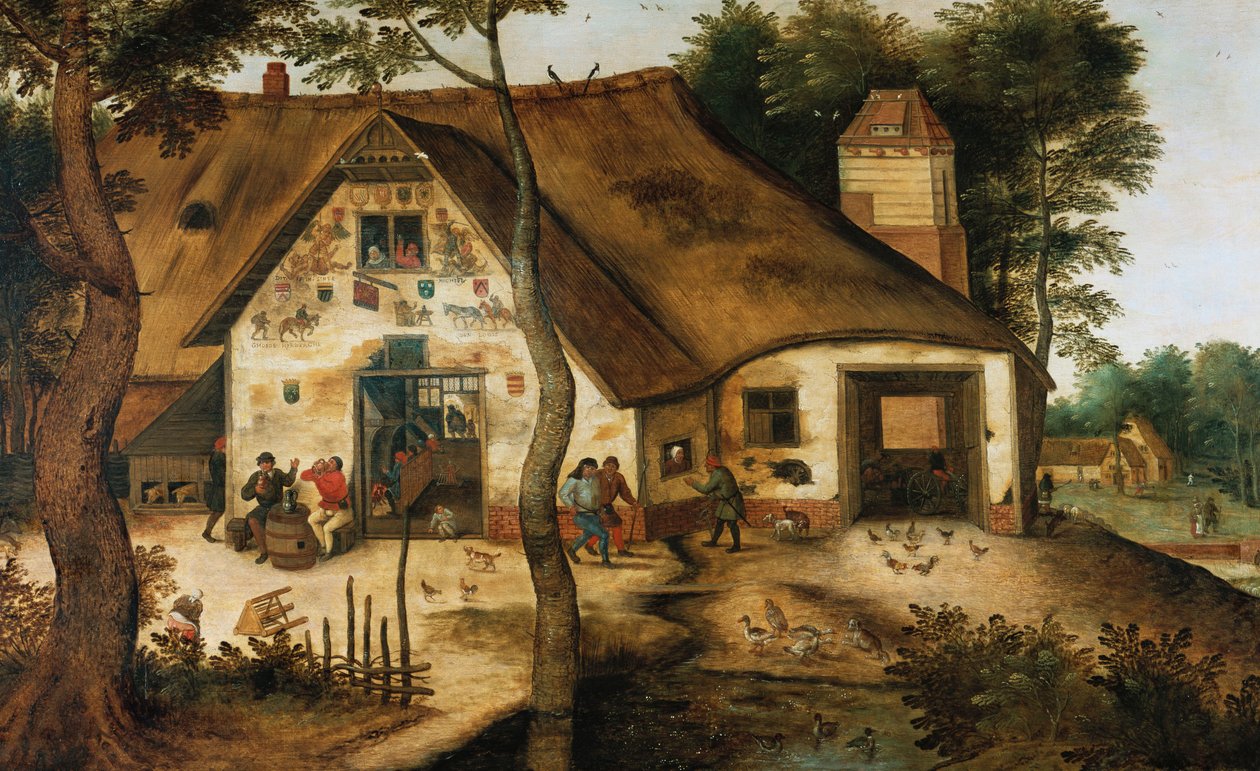 De Auberge Saint-Michel door Pieter Brueghel the Younger