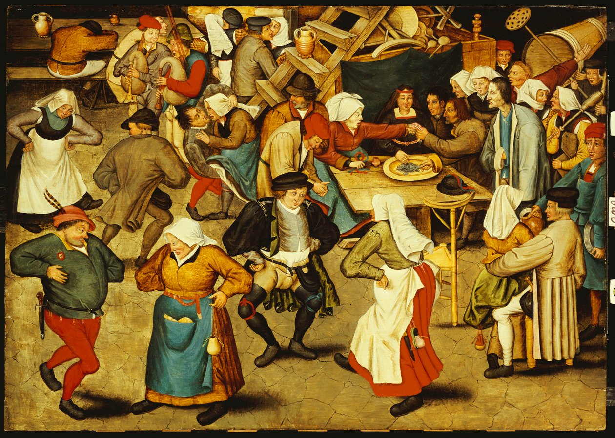 De binnenbruiloftsdans door Pieter Brueghel the Younger