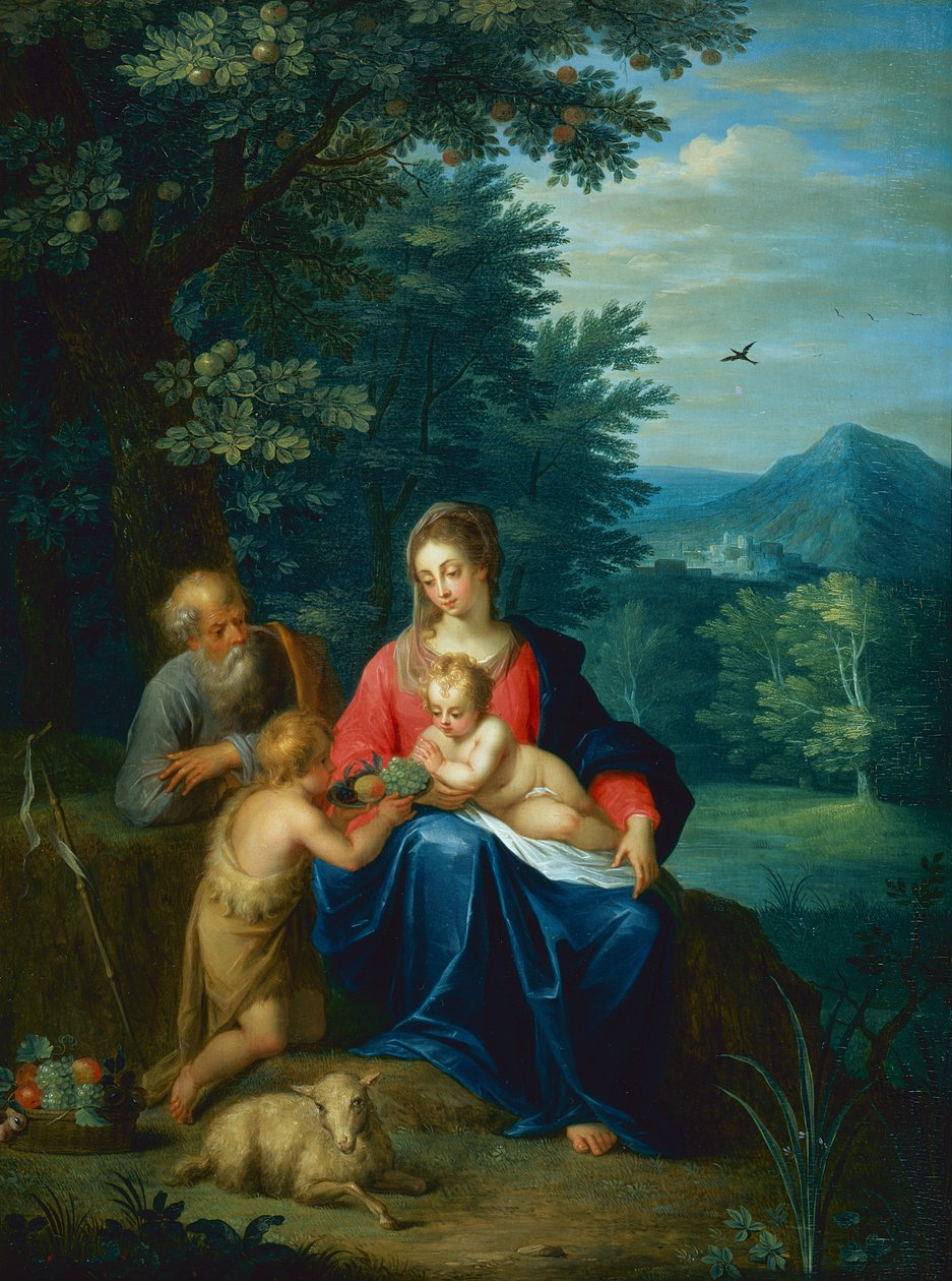 De Heilige Familie met de Jonge Johannes de Doper door Pieter van Avont