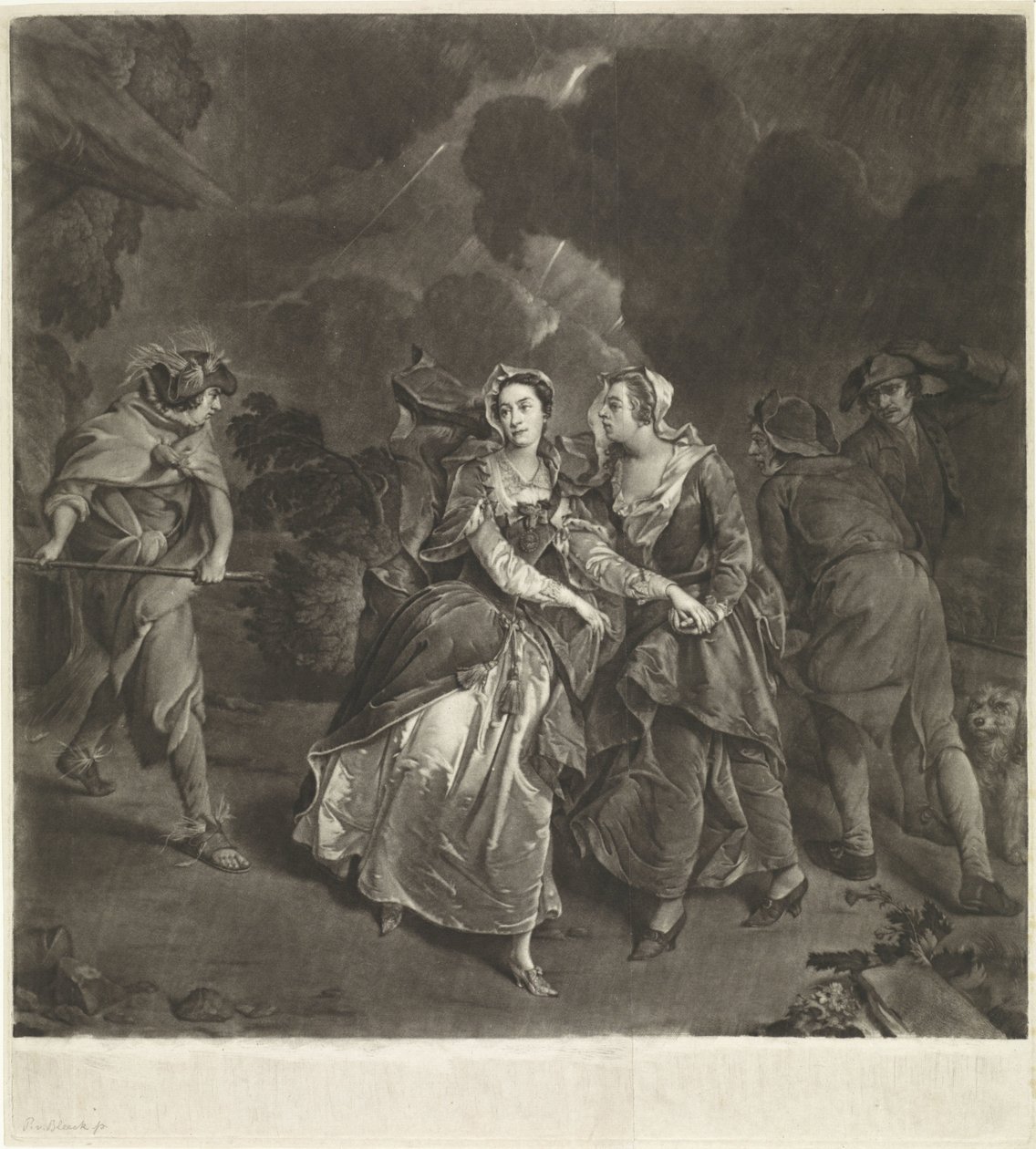 Actrice Susannah Maria Cibber in de rol van Cordelia door Pieter van Bleeck