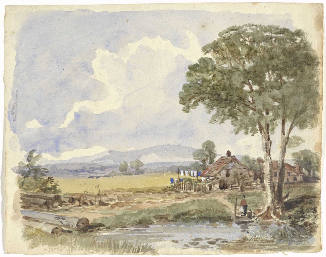 Landschap met boerderij door Pieter van Loon