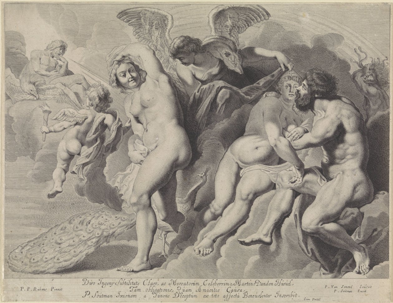 Ixion misleid door Juno en Jupiter door Pieter van Sompel